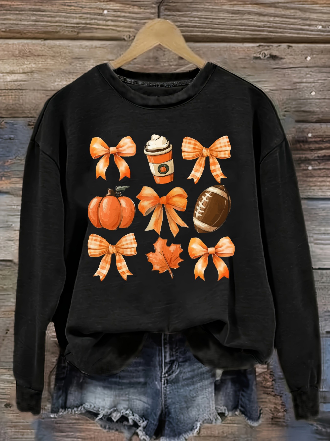 Coffee & Tea Restaurant - Women's Casual Long Sleeve Crew Neck