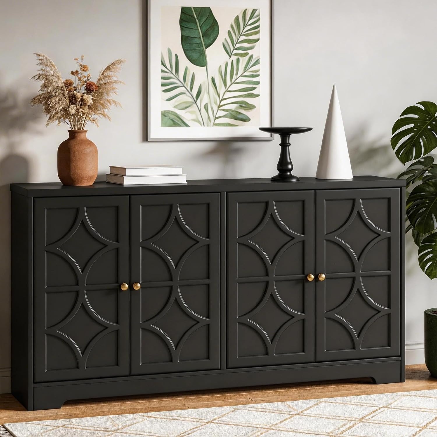 Coffee & Tea Restaurant - Sideboard Buffet Cabinet with Storage, 56