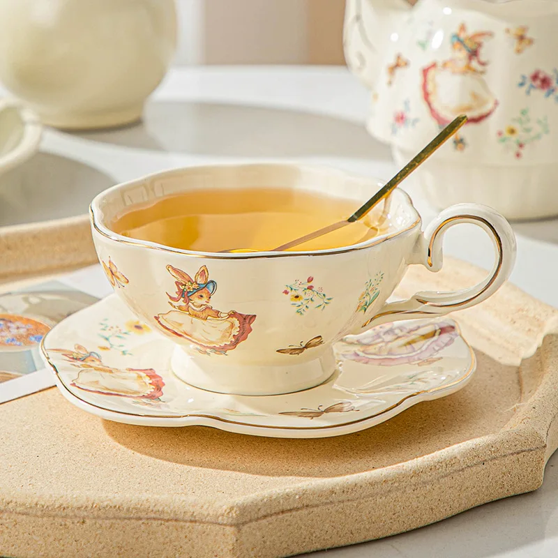 Coffee Tea English - English retro coffee cup and plate,Alice