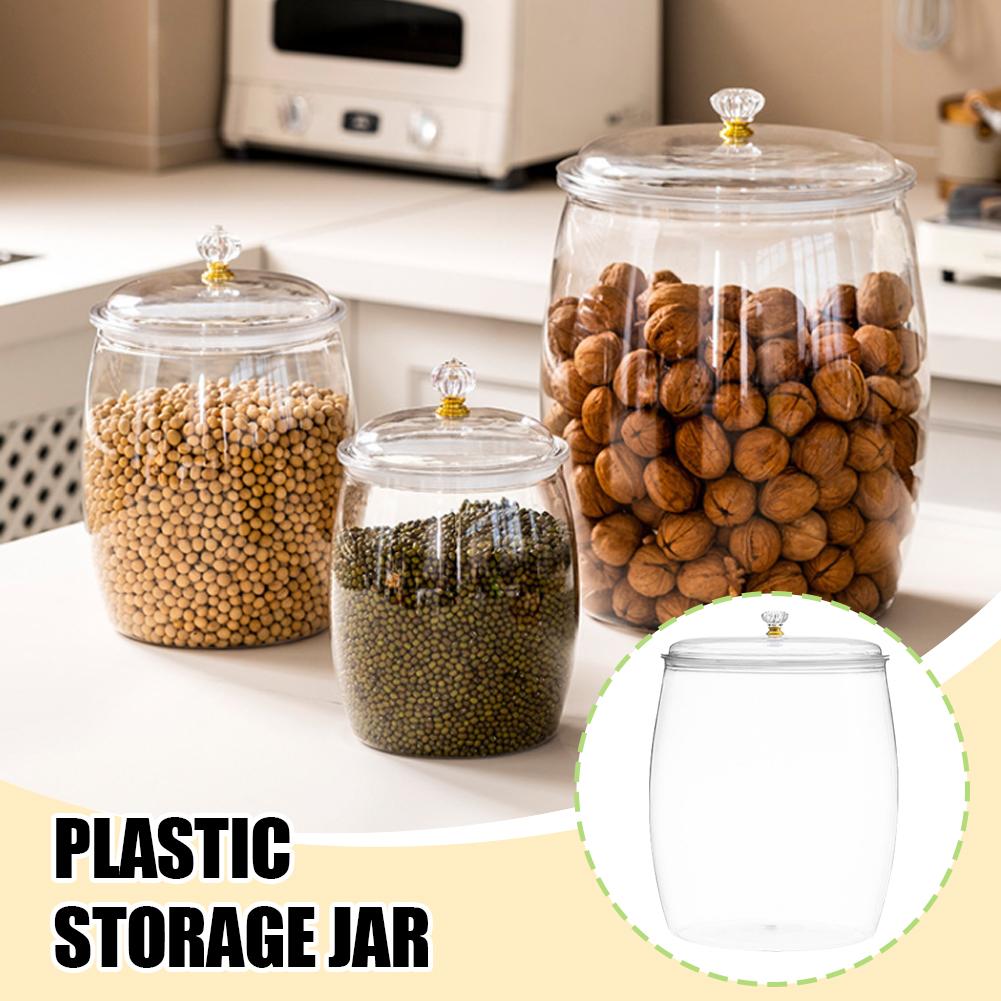 Coffee Tea Bean - Large Transparent Plastic Sealed Jar with