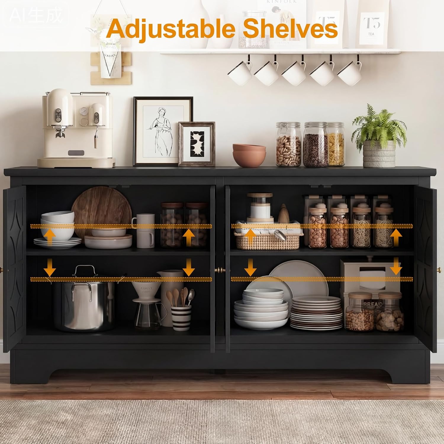 Sideboard Buffet Cabinet with  - đánh giá và giá Coffee & Tea Restaurant