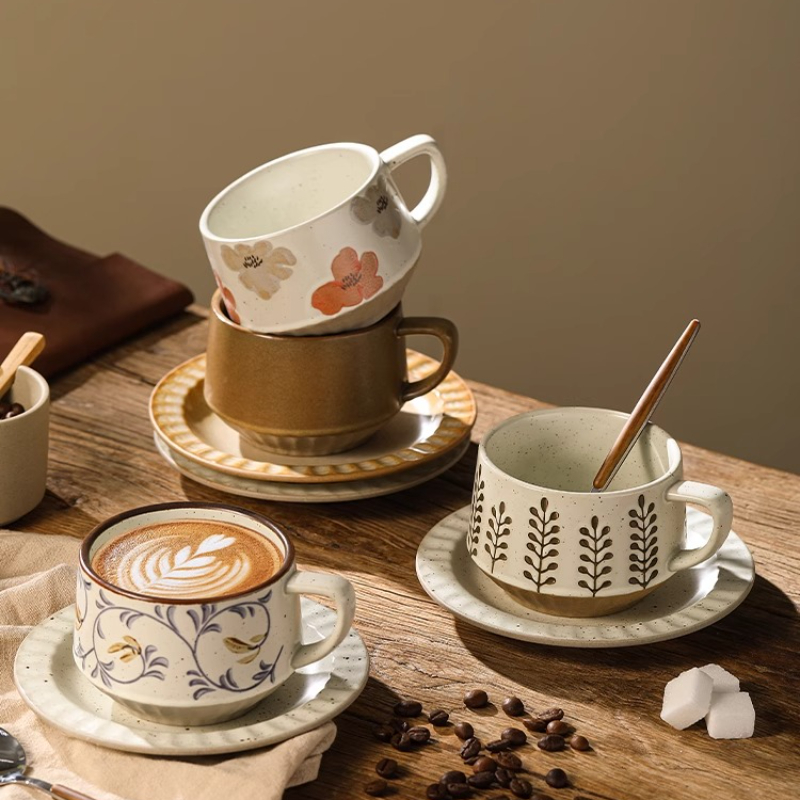 Retro Ceramic Cup Coarse Potte - đánh giá và giá Tea Coffee Pot Set