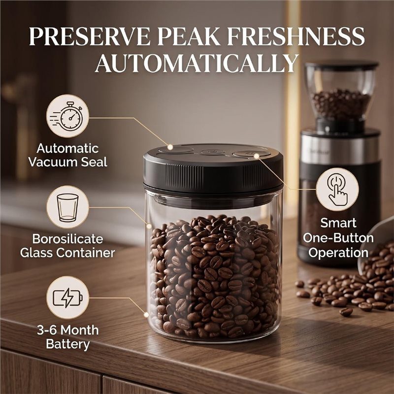 Automatic Vacuum Coffee Canist - đánh giá và giá Coffee Tea Bean