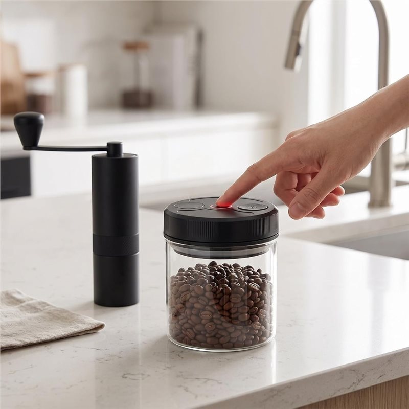 Automatic Vacuum Coffee Canist - đánh giá và giá Coffee Tea Bean