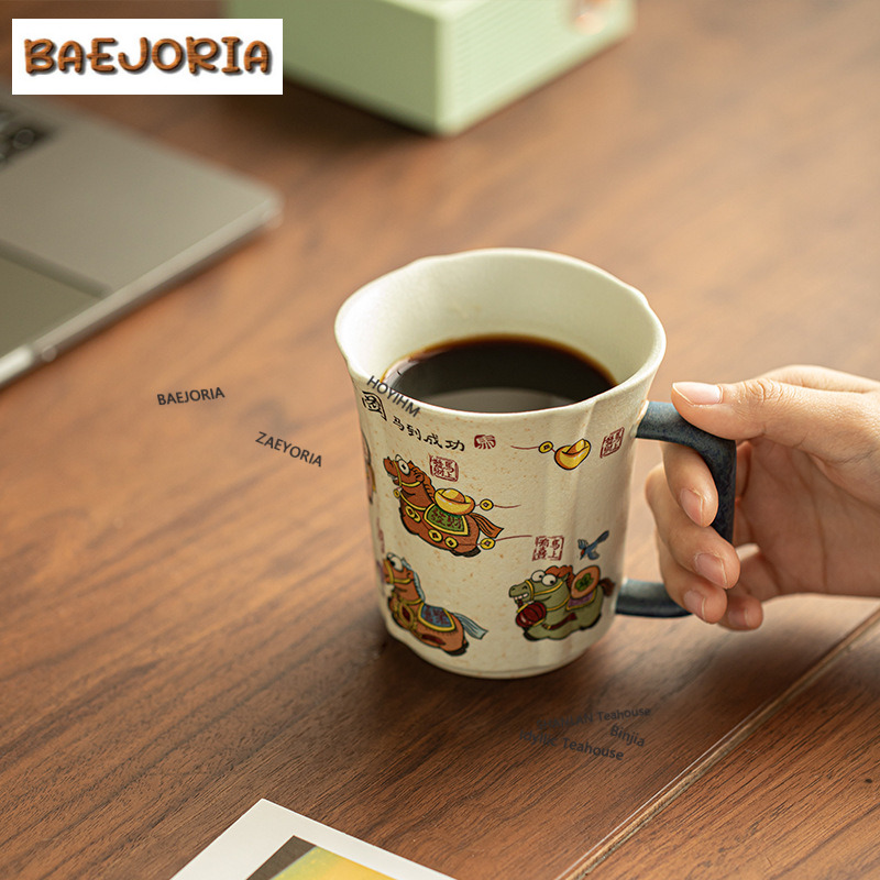 330ml Caramel Glaze Horse Coff - đánh giá và giá Coffee Tea Flask
