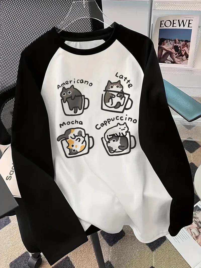 Coffee Cat Long Sleeve T-Shirt - đánh giá và giá Coffee & Tea Restaurant