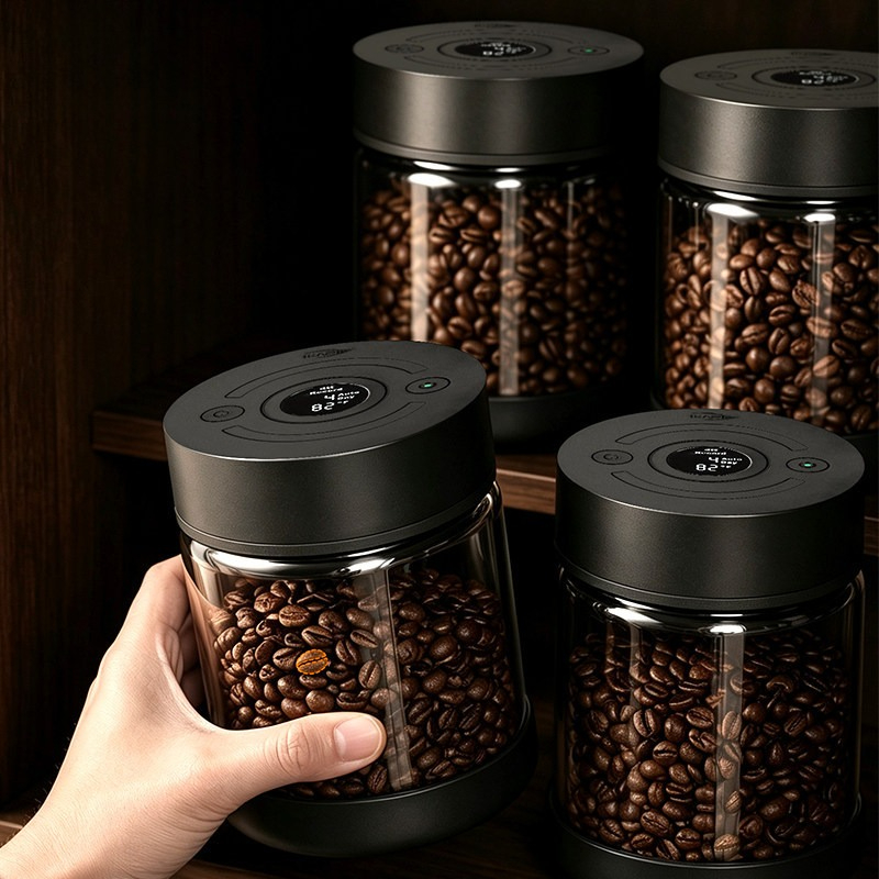 Coffee bean sealed tank digita - đánh giá và giá Coffee Tea Bean