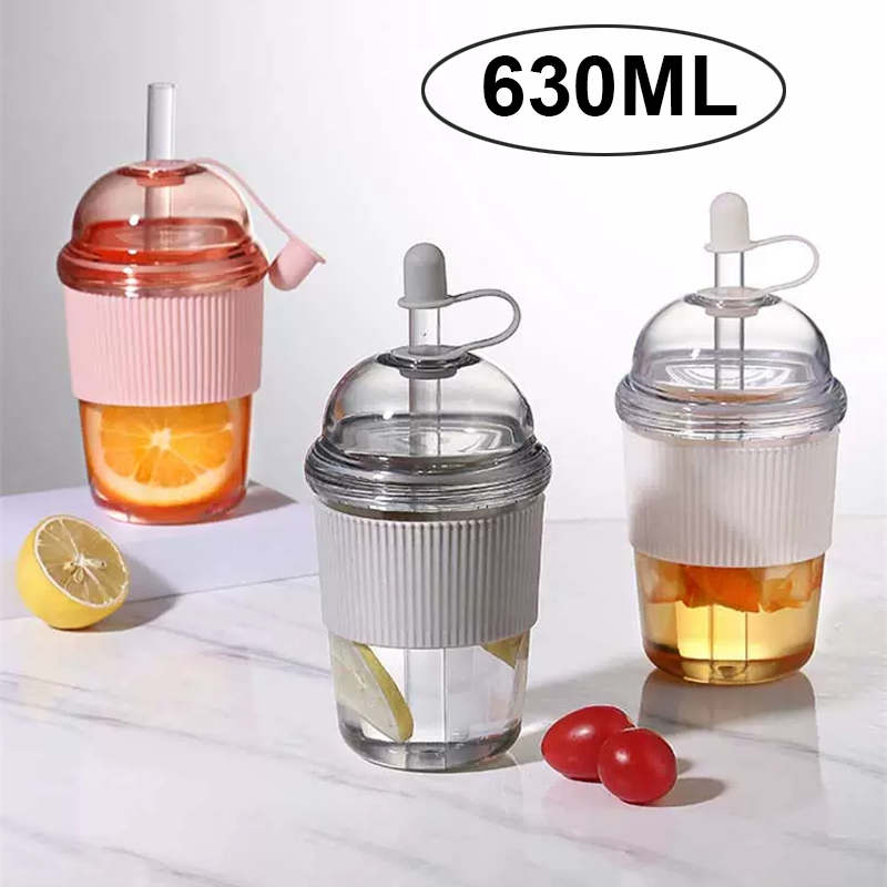630ML Straw Cup with Lid and S - đánh giá và giá Coffee Tea Flask